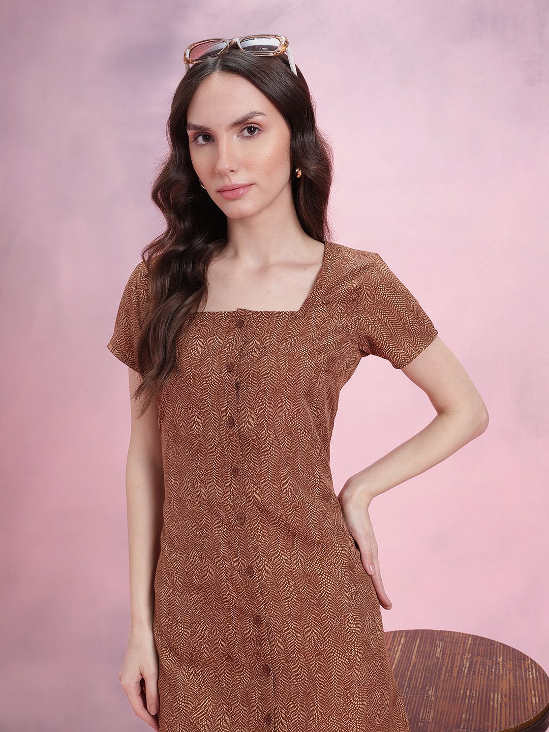 DressBerry Printed A-Line Mini Dress