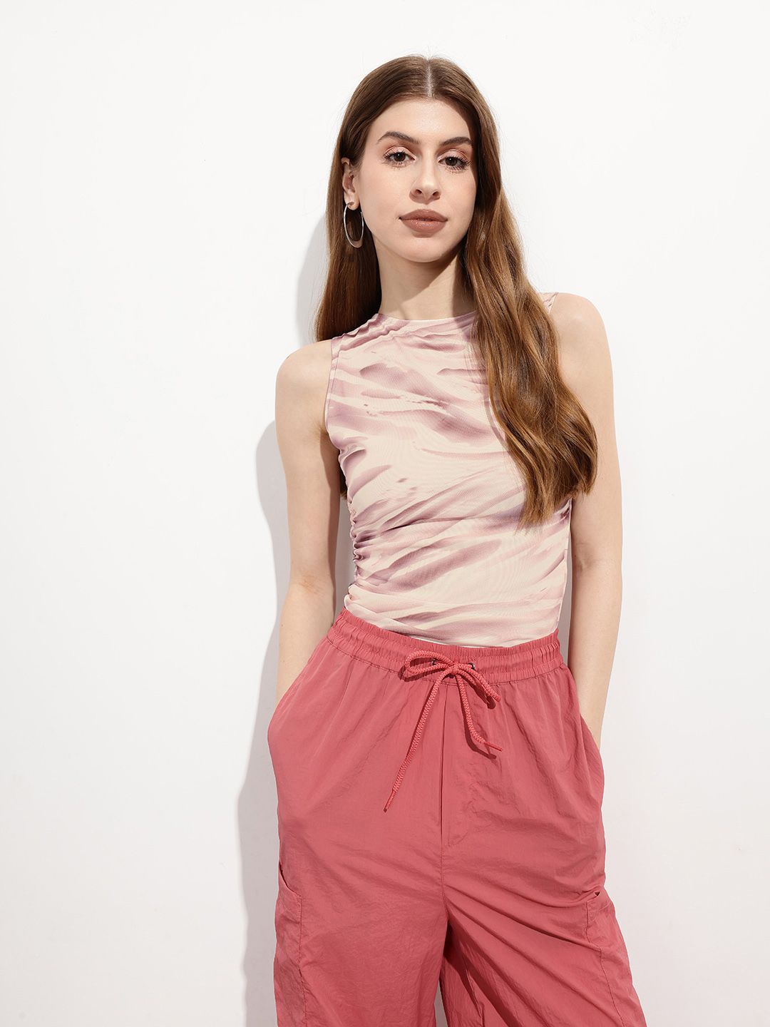 DressBerry Whispering Winds Sculpted Drapes Mesh Bodysuit
