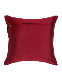 HOSTA HOMES Red & Gold-Toned Set of 5 Geometric Velvet Square Cushion Covers