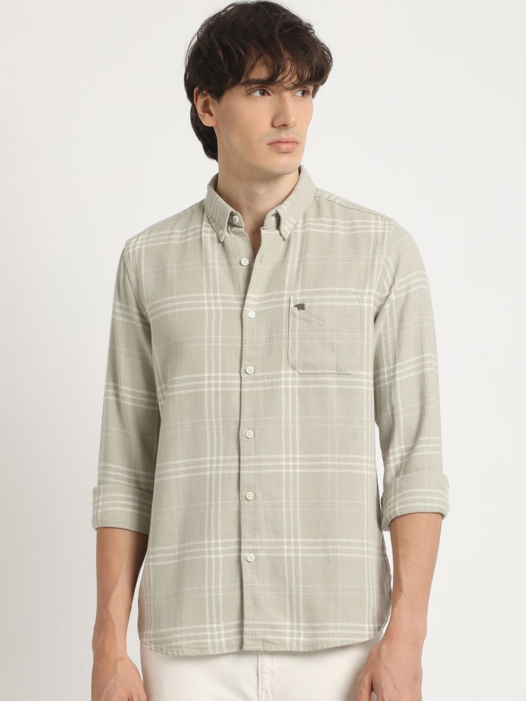 THE BEAR HOUSE Men Checked Slim Fit Casual Shirt