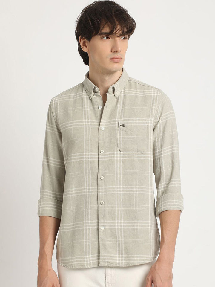 THE BEAR HOUSE Men Checked Slim Fit Casual Shirt