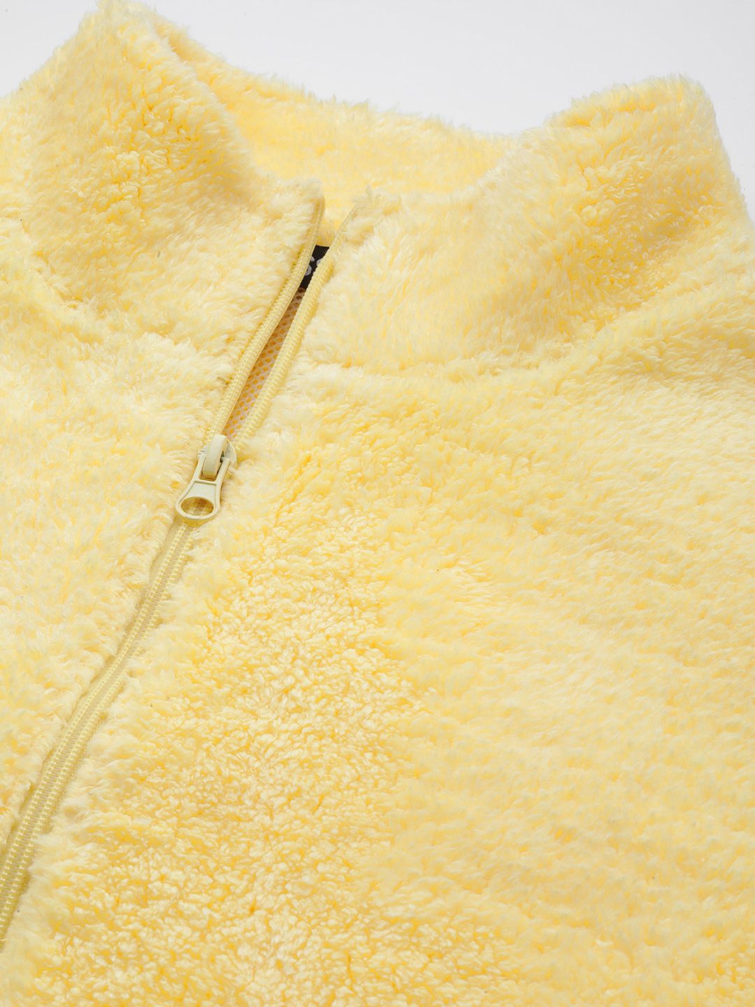 SASSAFRAS Women Yellow Faux Fur Tailored Jacket
