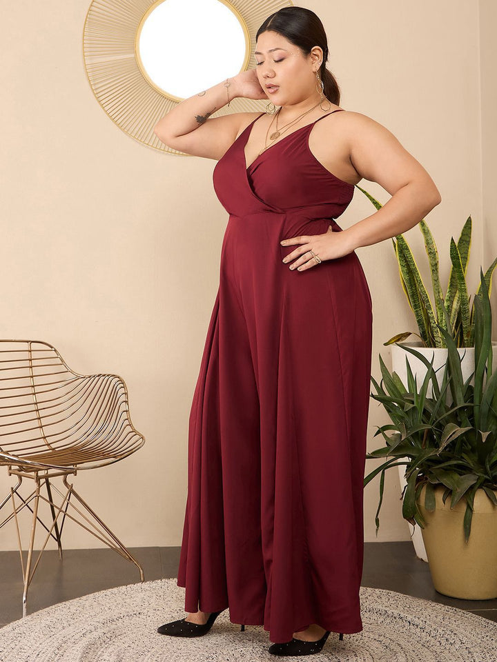 Berrylush Curve Women Plus Size Wide Leg Culotte Jumpsuit