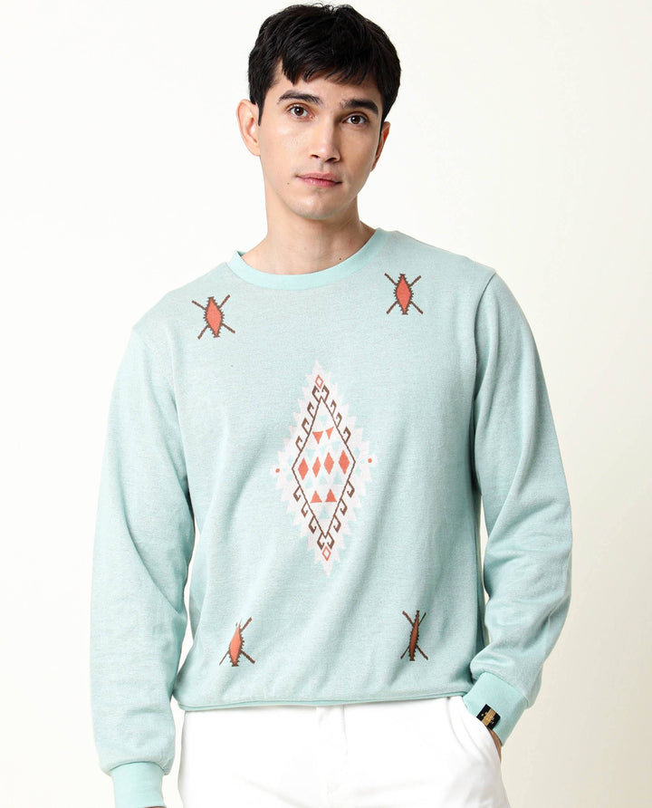 RARE RABBIT Men Aztec Printed Sweatshirt