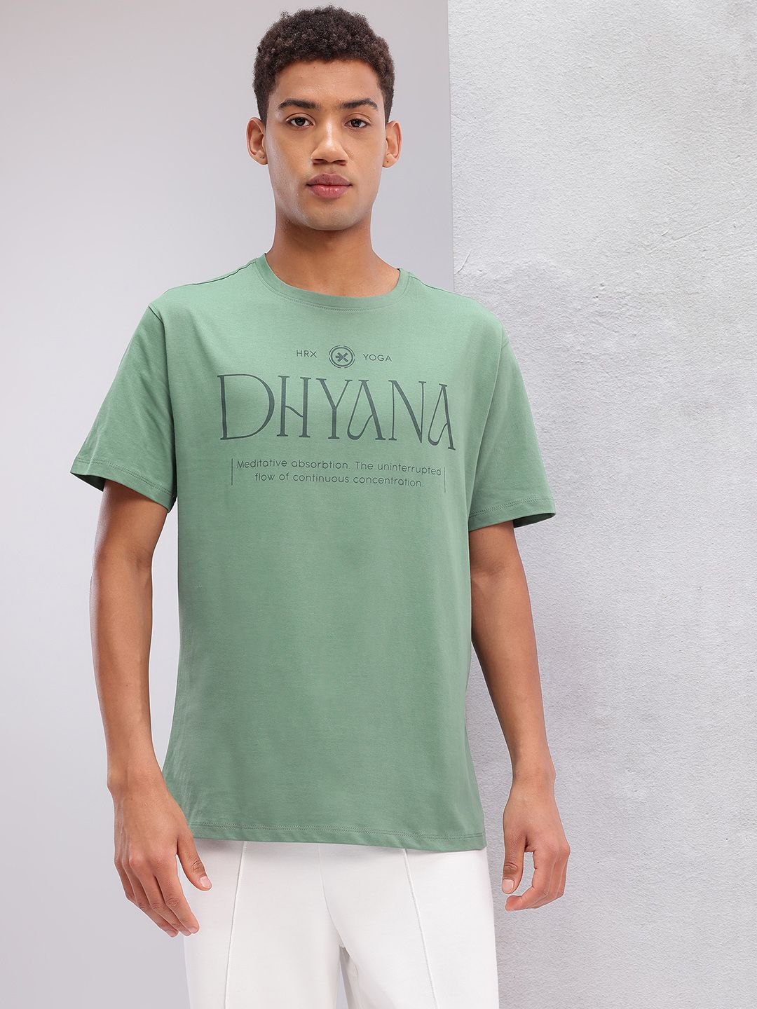 HRX by Hrithik Roshan Typography Printed  Pure Cotton Yoga T-shirt