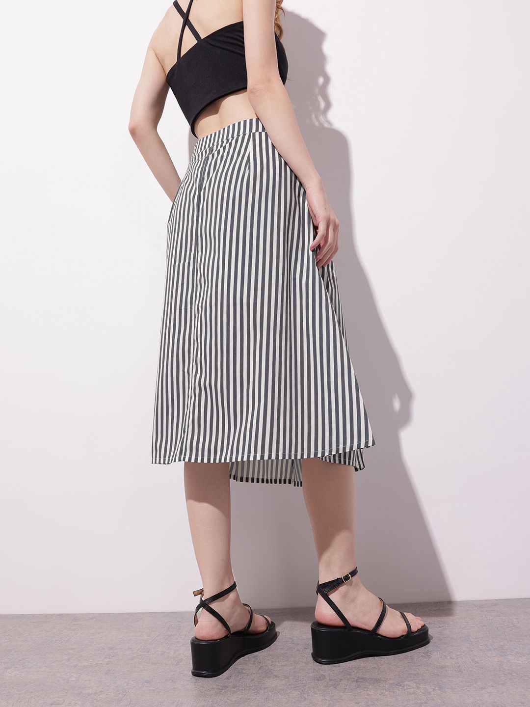 DressBerry The Y2K Stripe Remix Angular Accents Midi Skirt