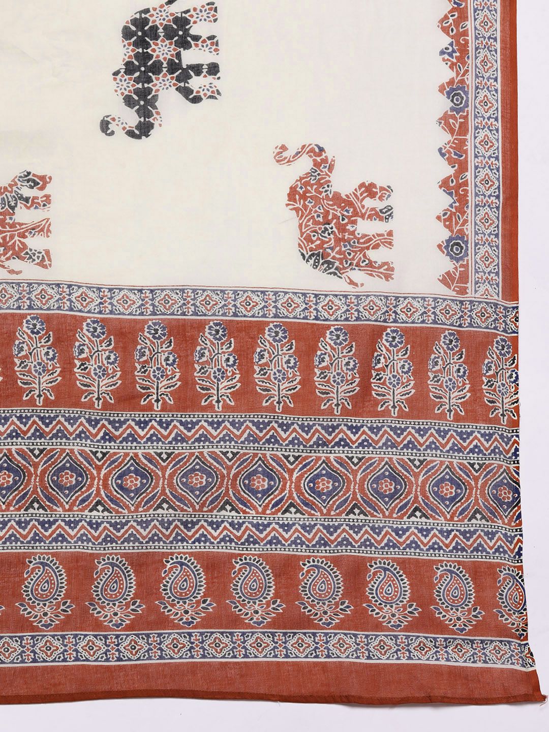 Indo Era Women Ethnic Motifs Printed Pure Cotton Kurta with Trousers & With Dupatta