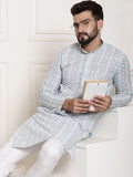 SOJANYA Band Collar Ethnic Motifs Embroidered Thread Work Cotton Kurta
