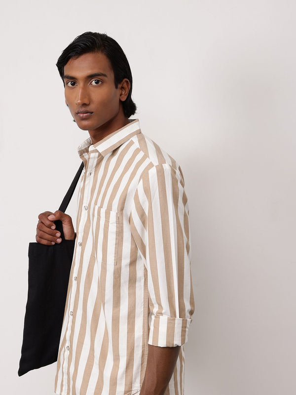 ether Men Classic Pure Cotton Striped Shirt