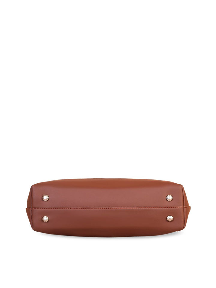 ZOUK Black Printed Structured Shoulder Bag