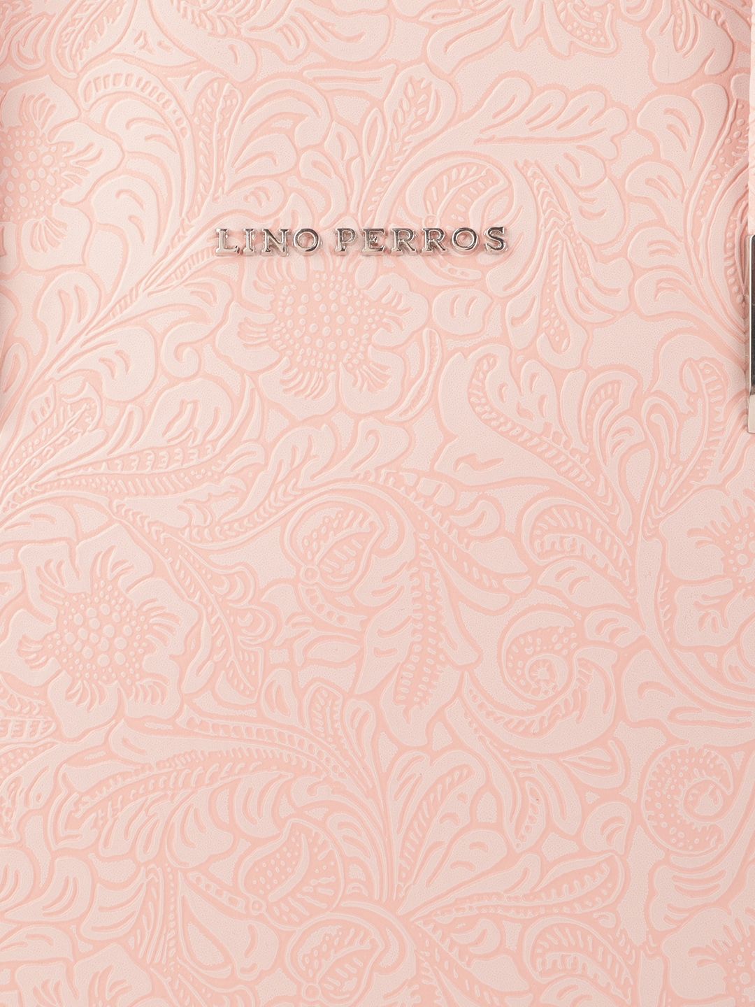 Lino Perros Peach-Coloured Ethnic Motifs Textured Laptop Bag