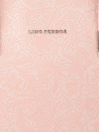 Lino Perros Peach-Coloured Ethnic Motifs Textured Laptop Bag