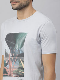 RARE RABBIT Men Mount Printed Pure Cotton Slim Fit T-Shirt