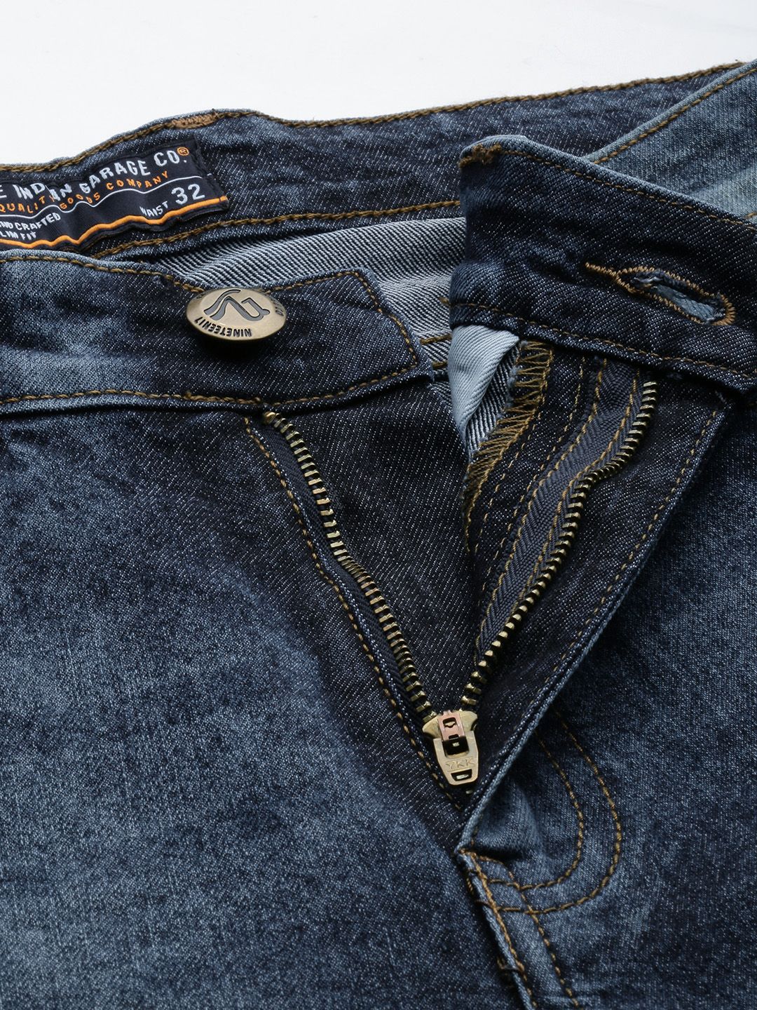 The Indian Garage Co Men Blue Slim Fit Light Fade Stretchable Jeans