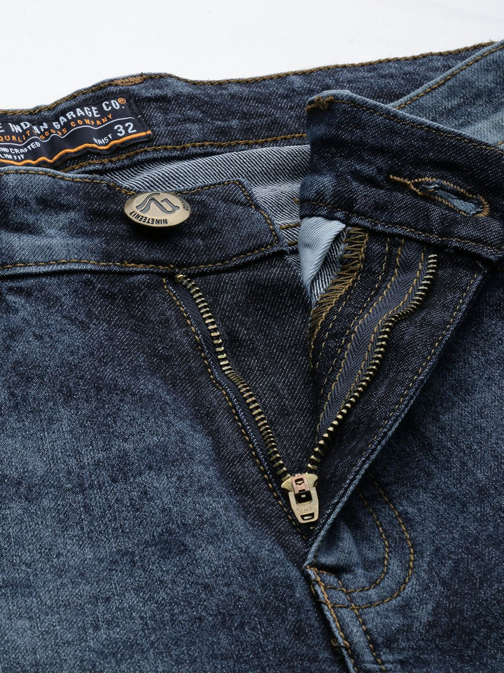 The Indian Garage Co Men Blue Slim Fit Light Fade Stretchable Jeans