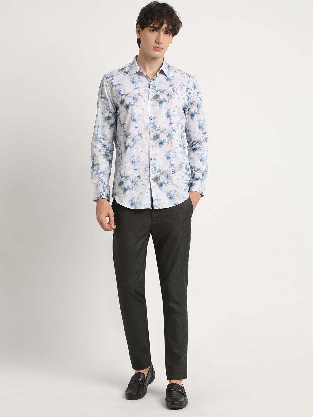 THE BEAR HOUSE Men's Printed Slim Fit Casual Shirt