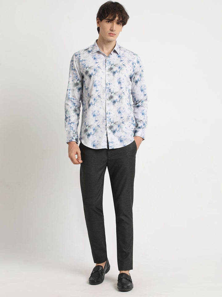 THE BEAR HOUSE Men's Printed Slim Fit Casual Shirt