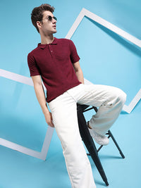 The Indian Garage Co Polo Collar Acrylic Pullover Sweater