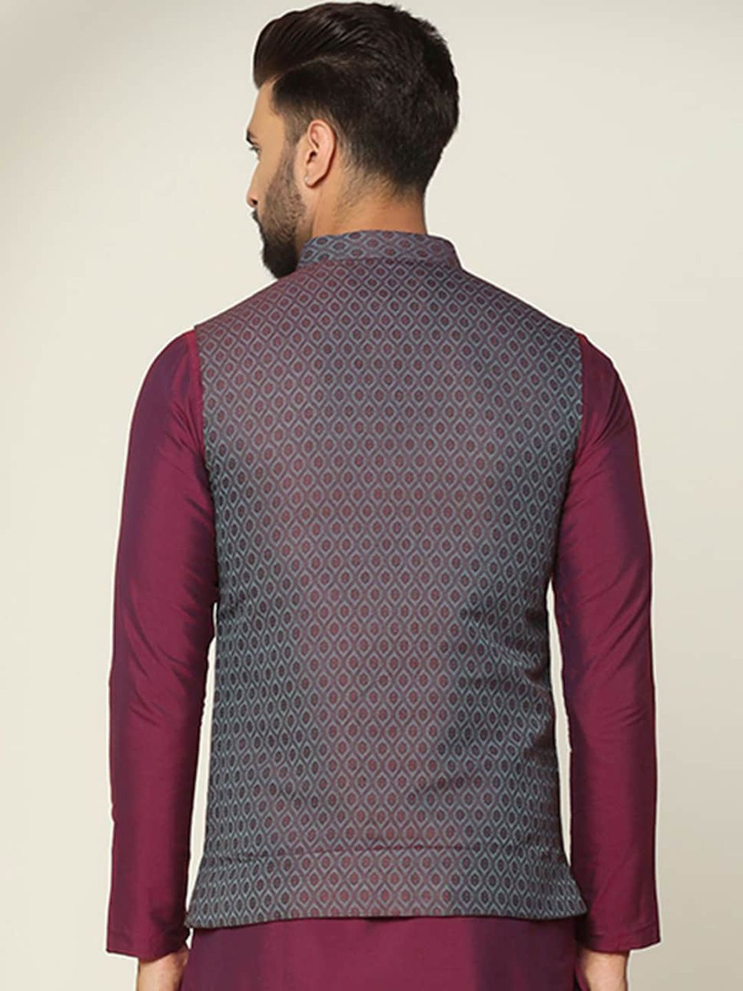 KISAH Men Woven Design Nehru Jackets