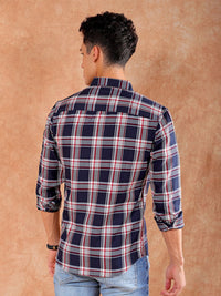 The Indian Garage Co Men Slim Fit Tartan Checked Casual Shirt