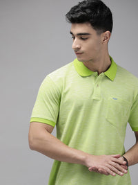 Park Avenue Self Design Polo Collar Pocket Slim Fit T-shirt