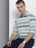 The Indian Garage Co Smart Slim Fit Horizontal Striped Cotton Casual Shirt