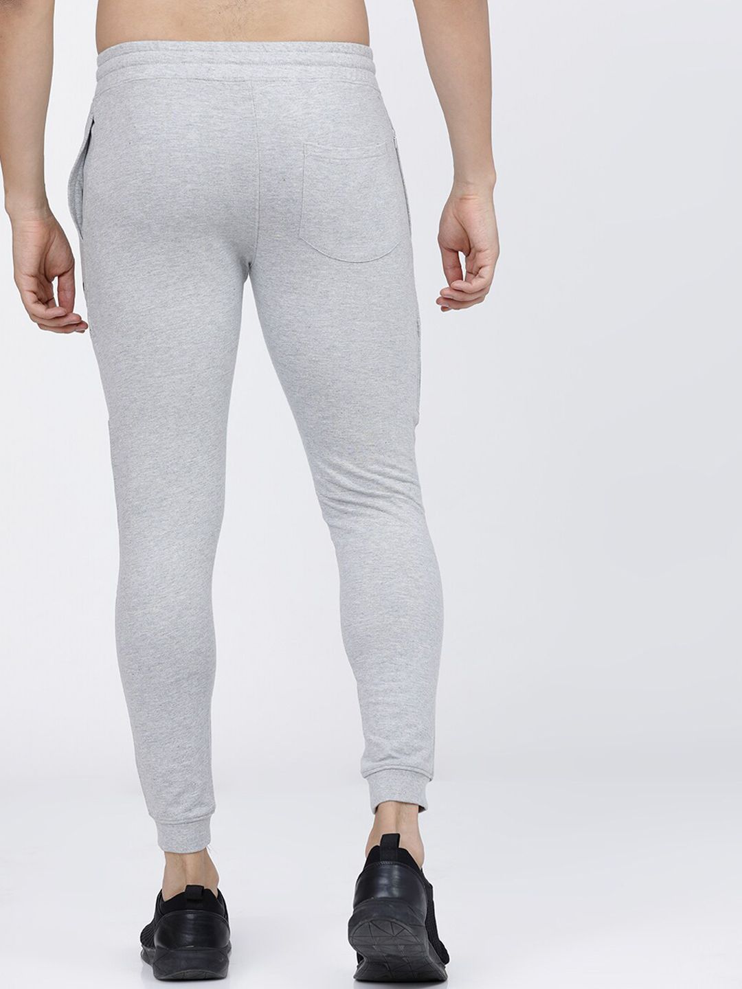 The Indian Garage Co Men Grey Melange Solid Slim-Fit Joggers