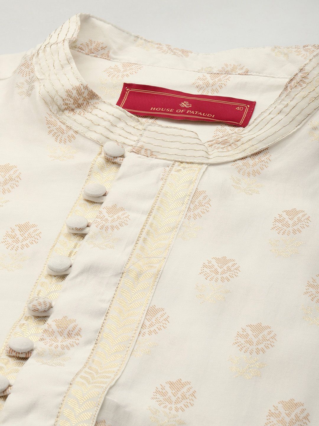 House of Pataudi Floral Printed Regular Jashn Kurta with Trousers