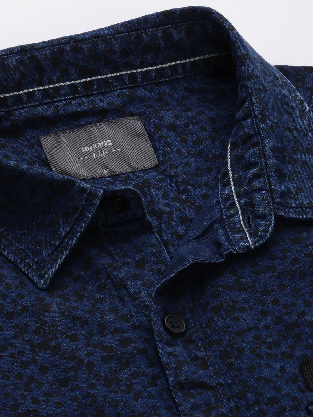 SPYKAR Men Pure Cotton Slim Fit Micro Ditsy Floral Printed Casual Shirt