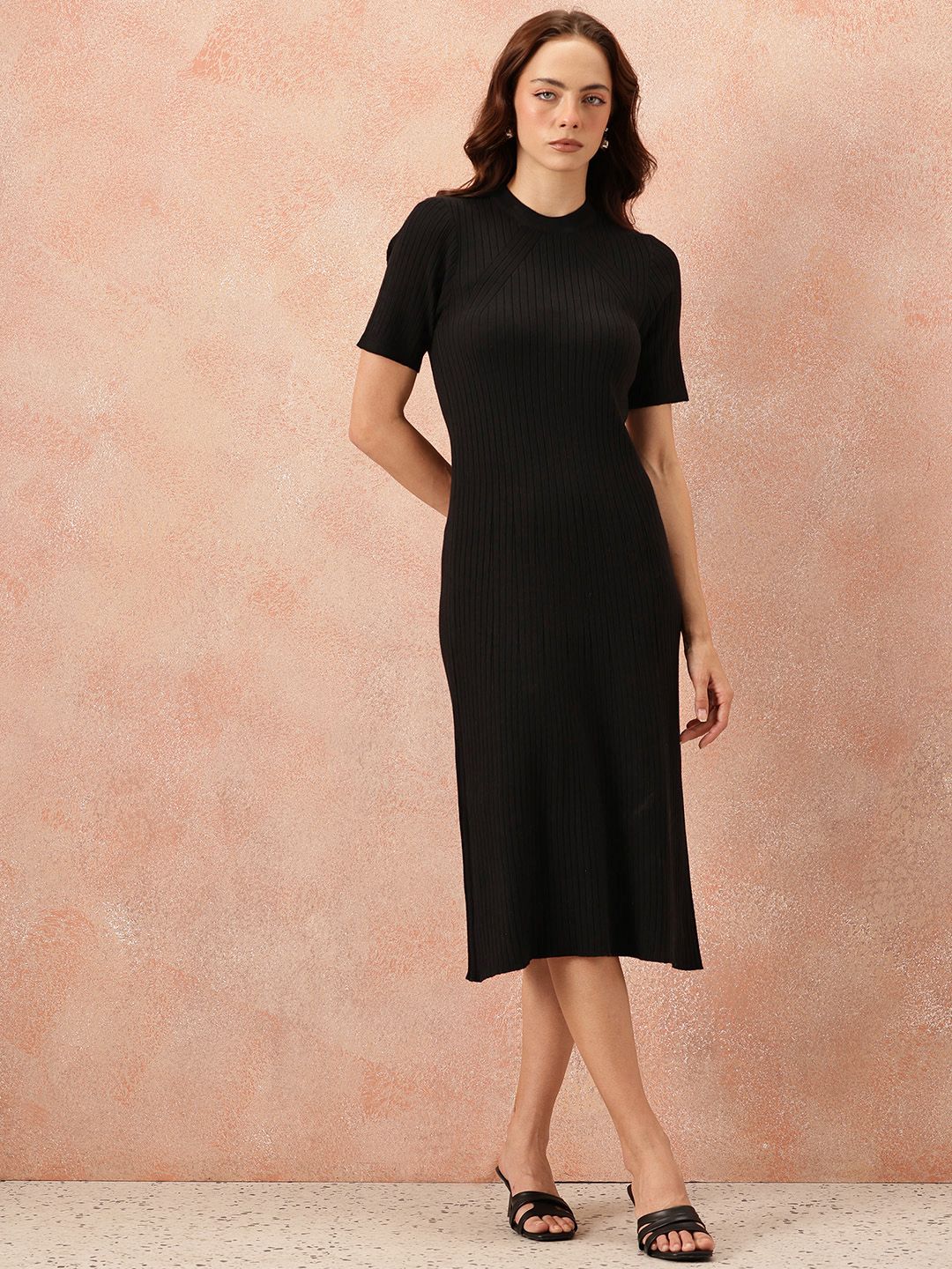 all about you Round Neck Sheath Midi Dress