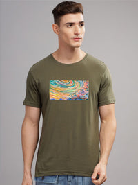 ADRO Typography Printed Round Neck Pure Cotton T-shirt