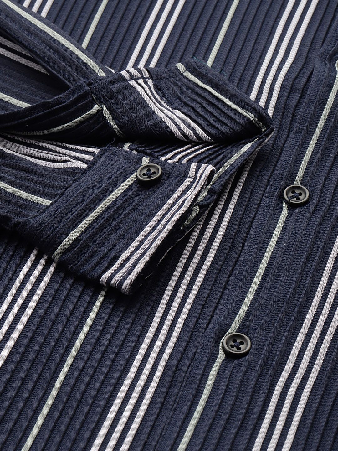 The Indian Garage Co Striped Pure Cotton Casual Shirt