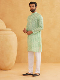 SOJANYA Ethnic Motifs Printed Mandarin Collar Kurta With Trousers