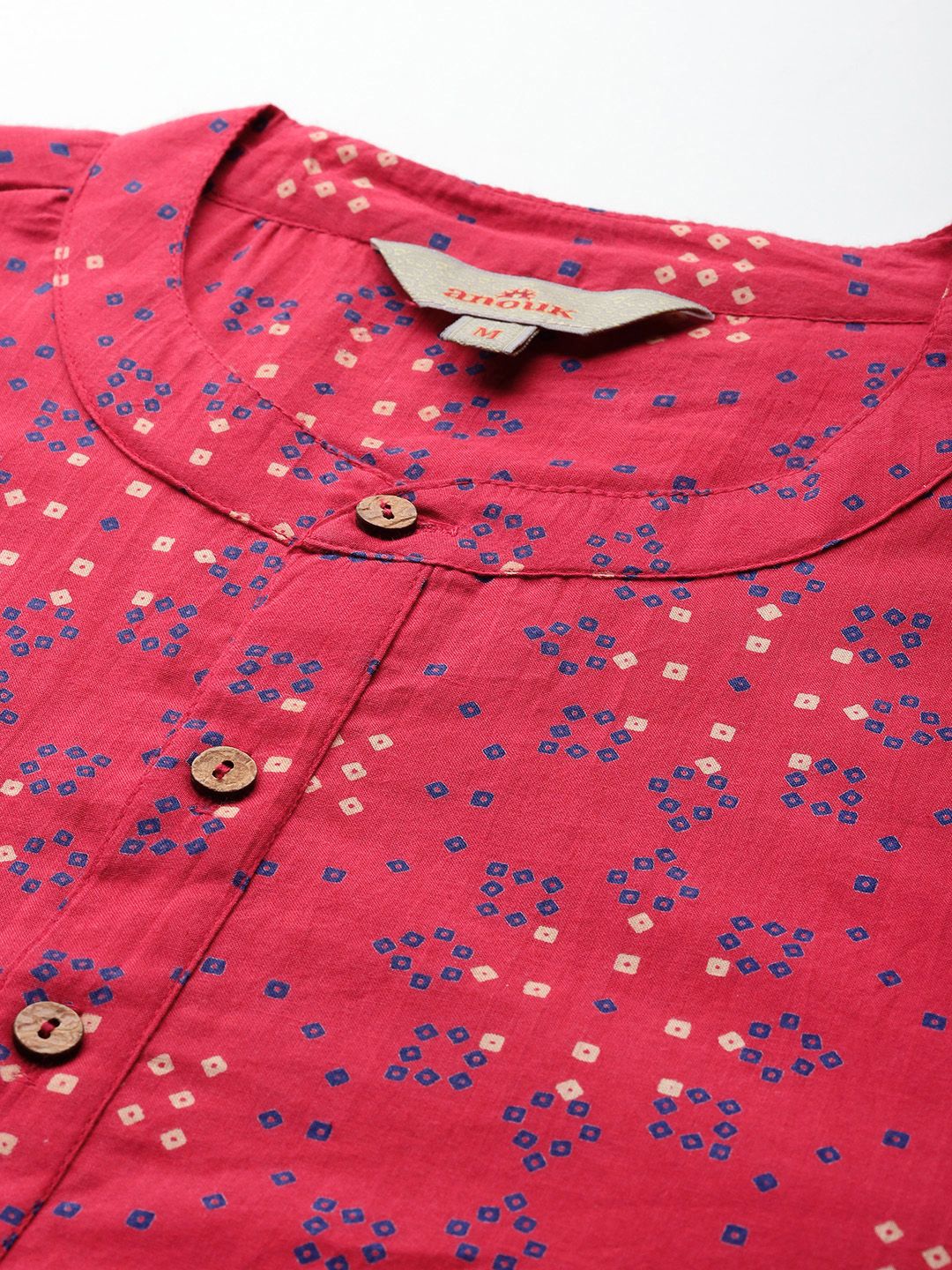 Anouk Bandhani Print Pure Cotton Kurta with Trousers