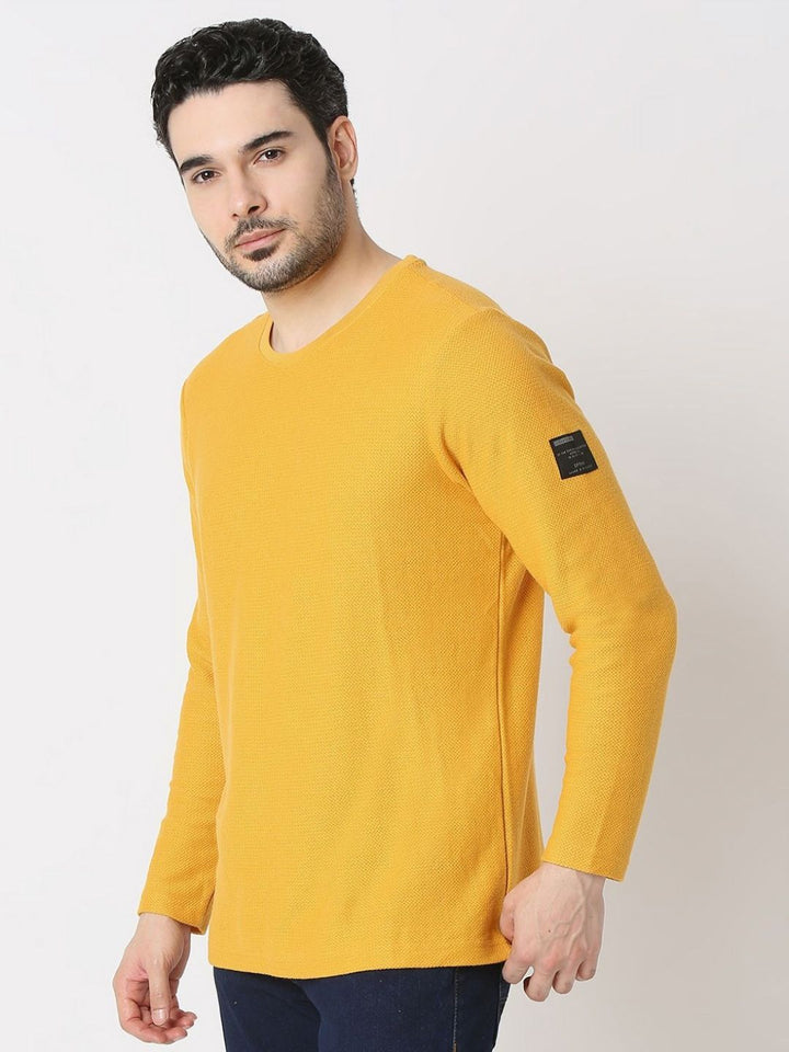 SPYKAR Men Solid Round Neck Cotton T-shirt