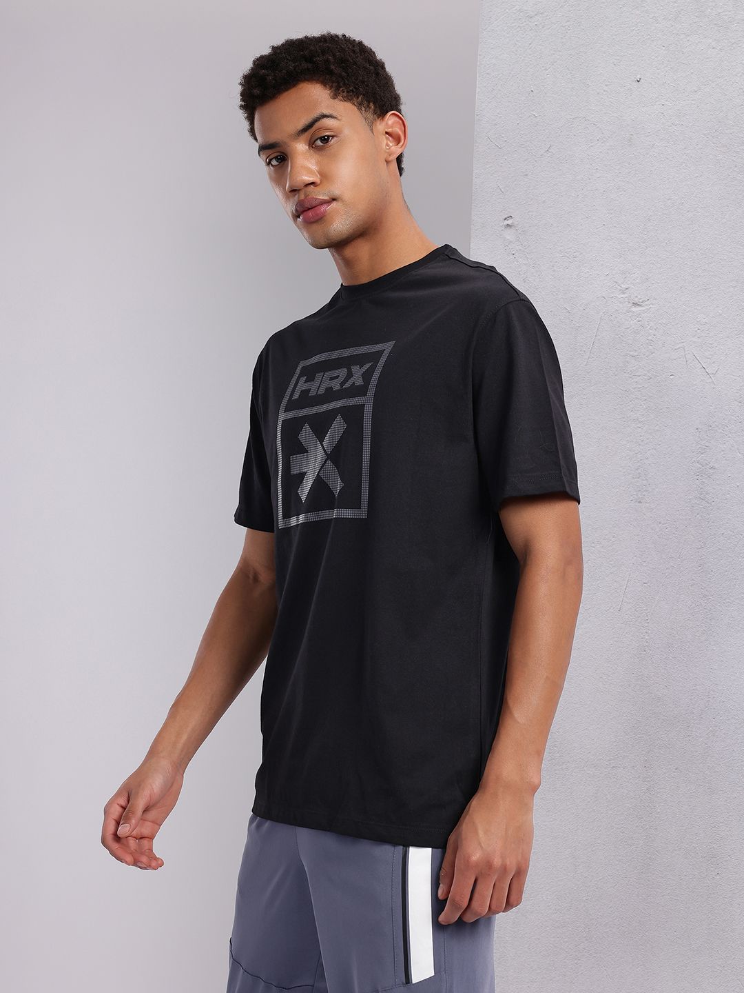 HRX by Hrithik Roshan Brand Logo Print Training T-shirt
