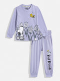 Happy Faces Girls Pure Cotton Snoopy Printed T-shirt with Joggers