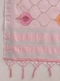 Saree mall Pink & Orange Ethnic Motifs Printed Gotta Patti Saree