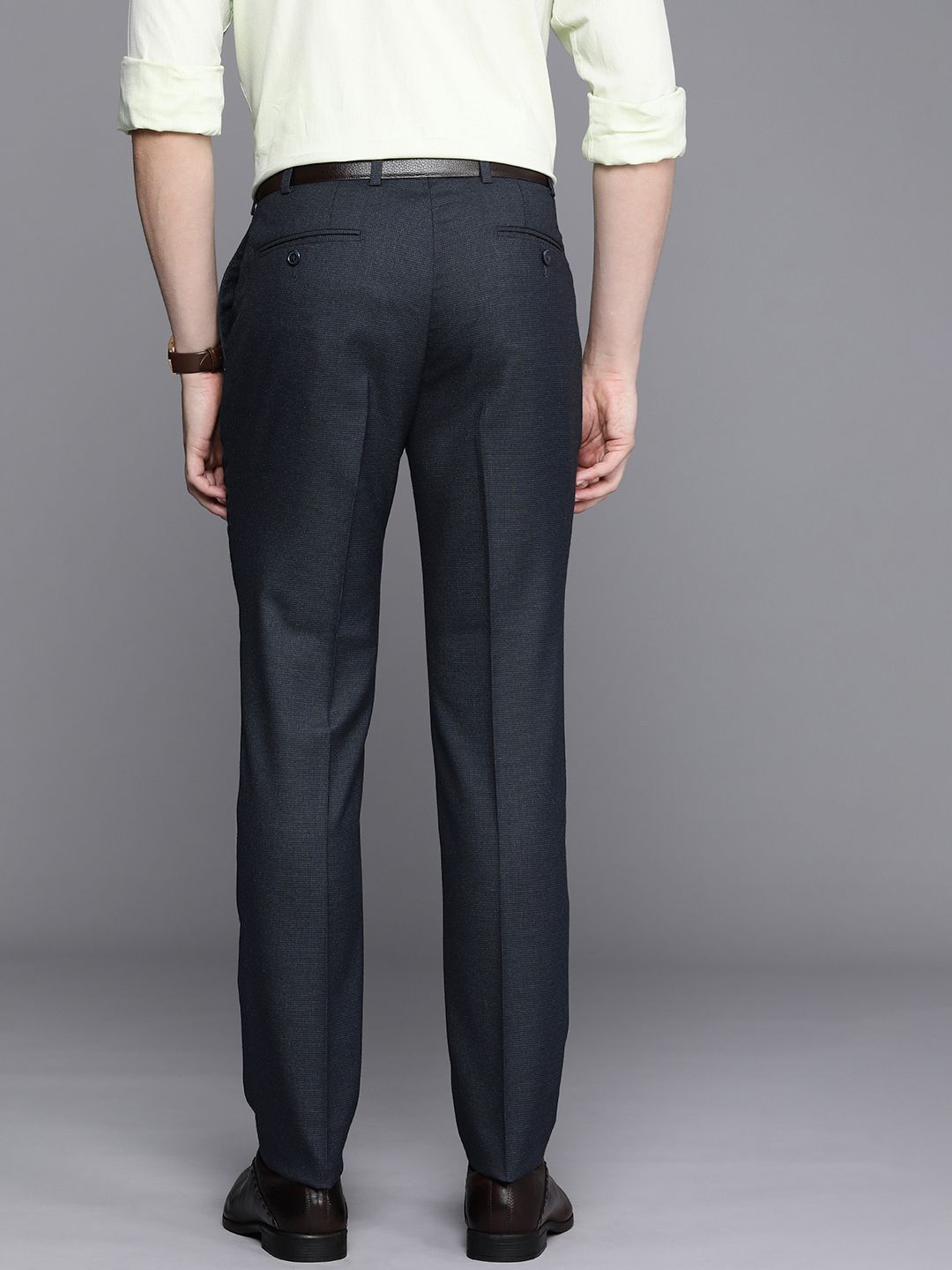 Raymond Men Textured Slim Fit Formal Trousers