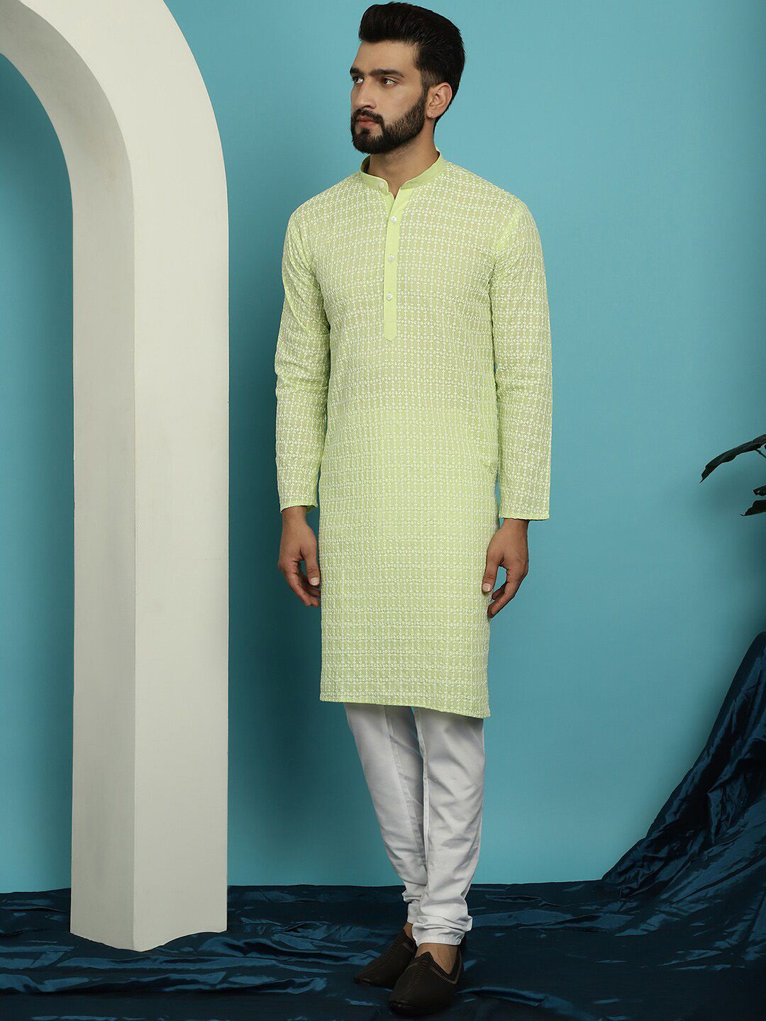 SOJANYA Embroidered Pure Cotton Kurta with Pyjama Set