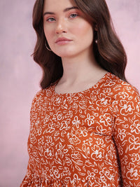 DressBerry Floral Print Bell Sleeve Empire Top