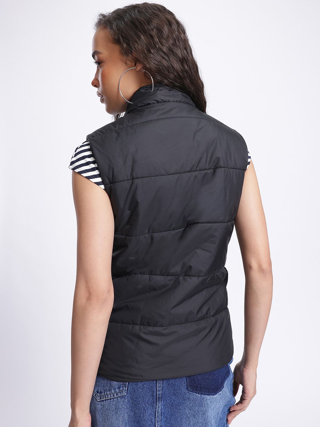DressBerry Edgy Asymmetry Padded Gilet Jacket