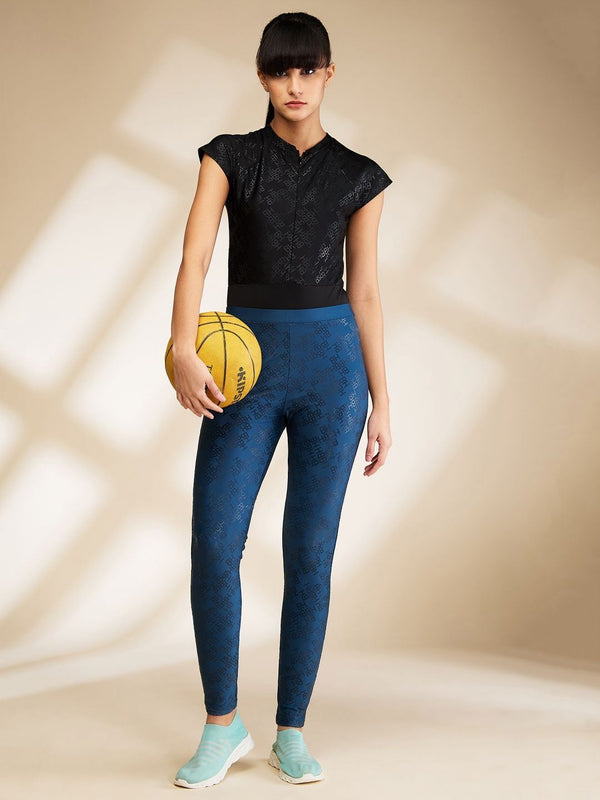 Being Human Women Checked Henley Neck Extended Sleeves Slim Fit T-shirt