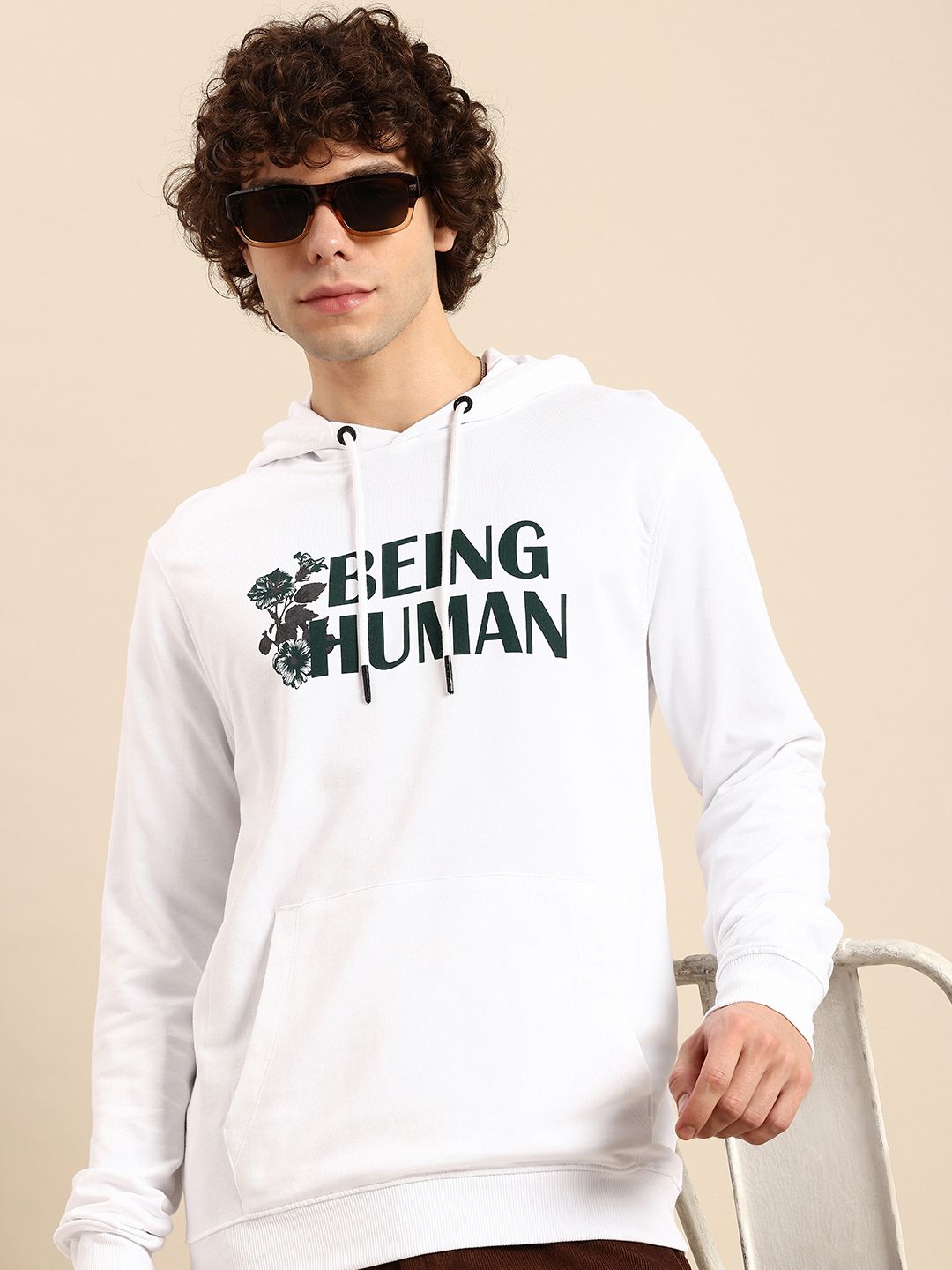 Being Human Brand Logo Printed Hooded Pure Cotton Sweatshirt