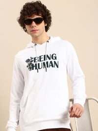 Being Human Brand Logo Printed Hooded Pure Cotton Sweatshirt