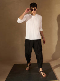 Dennison Men White Solid Kurta