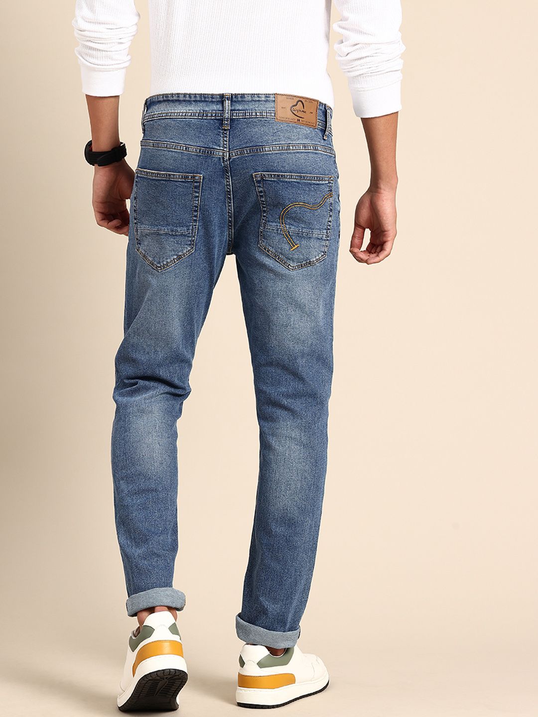 Being Human Men Slim Fit Heavy Fade Stretchable Jeans