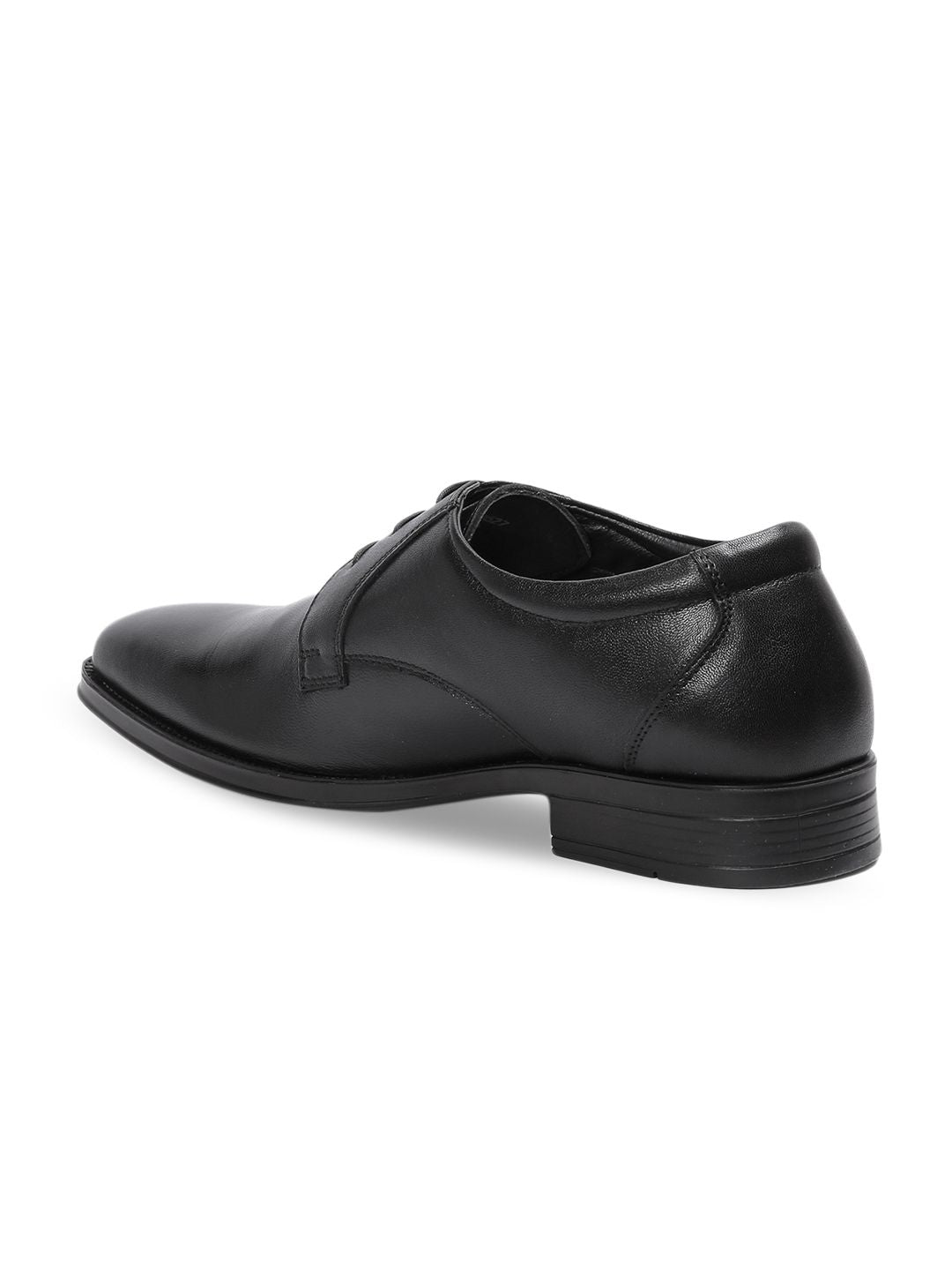 Red Chief Men Black Solid Leather Formal Derbys