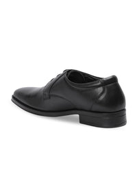 Red Chief Men Black Solid Leather Formal Derbys