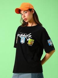 Bewakoof x Official Tom & Jerry Merchandise Friends & Feelings Print Oversized T-shirt